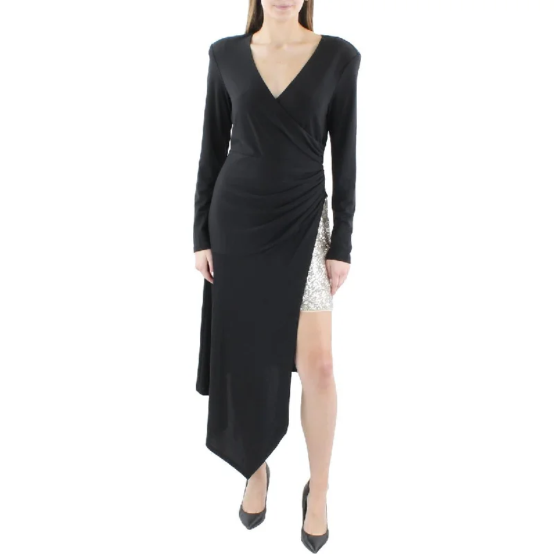 Reduced Prices BCBGMAXAZRIA Womens Midi Sequin Cocktail And Party Dress
