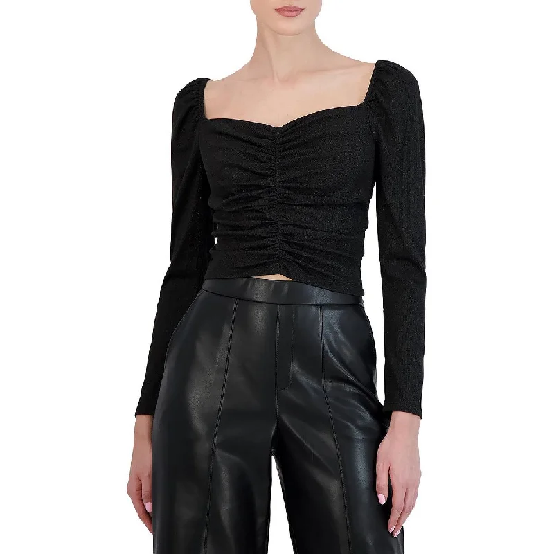 Exclusive Deal BCBGMAXAZRIA Women's Ruched Sweetheart Top with Puff Sleeves