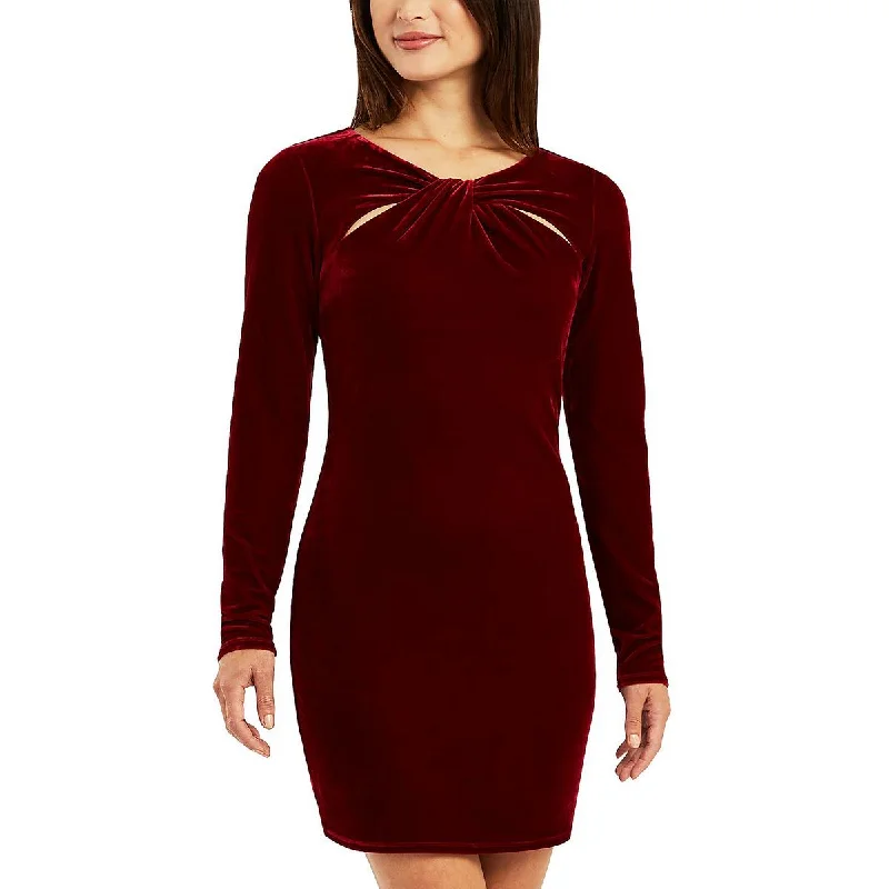Don't Wait BCX Womens Juniors Velvet Mini Cocktail and Party Dress