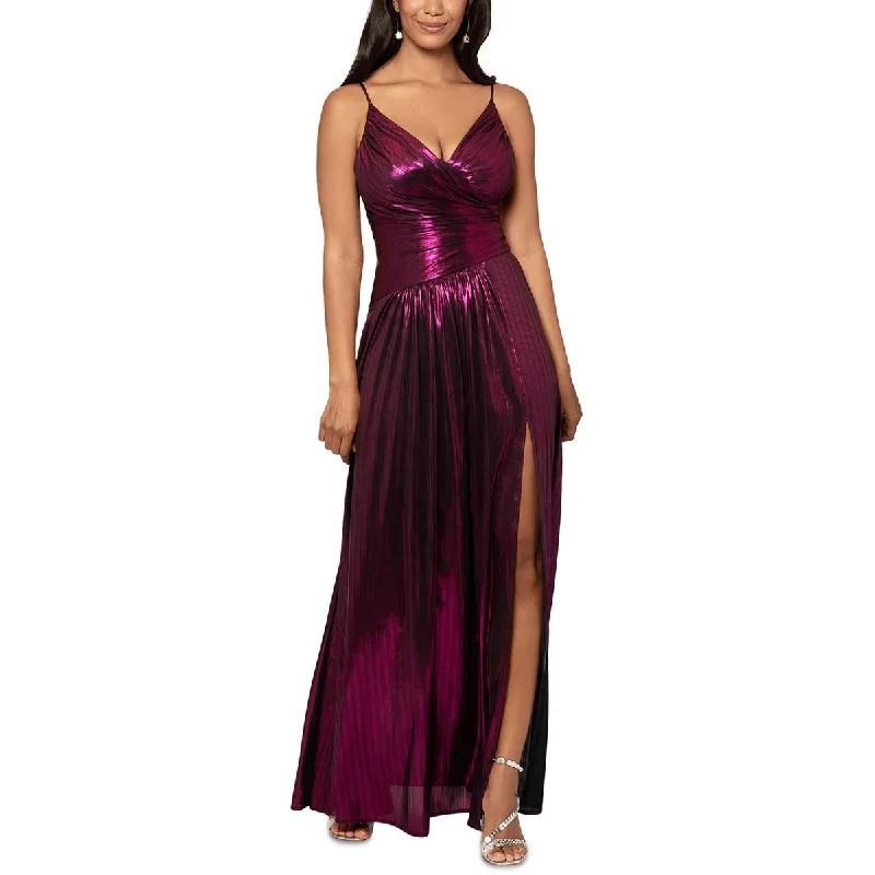 Don't Miss Betsy & Adam Womens Metallic Long Cocktail and Party Dress