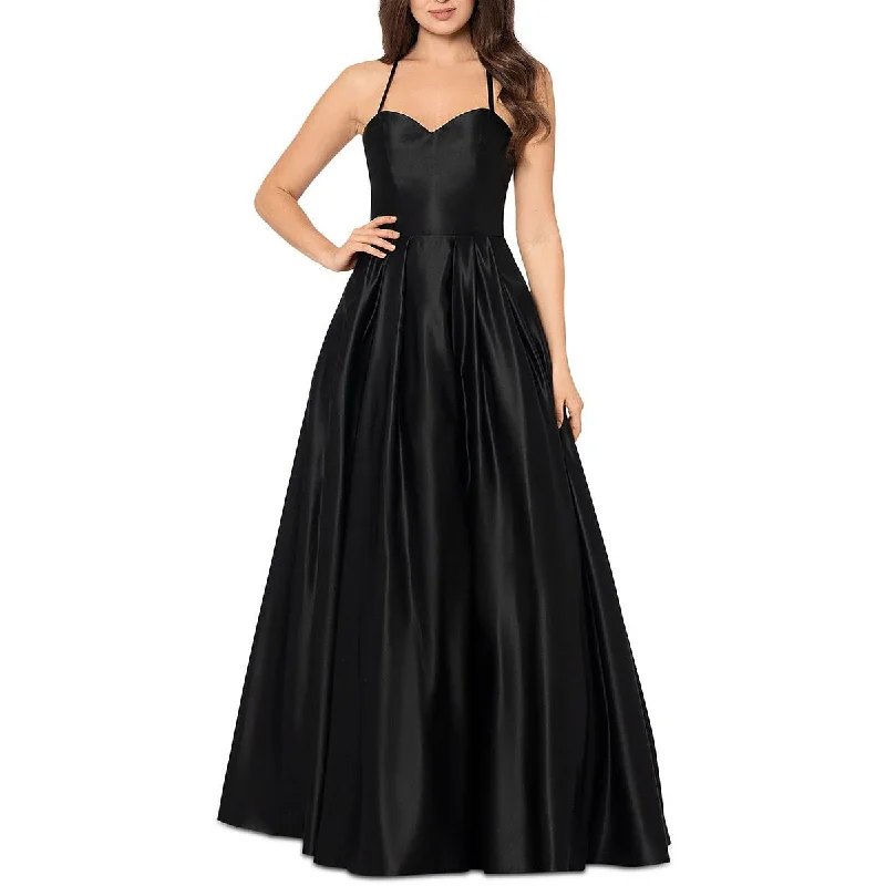 Year-End Sale Blondie Nites Womens Juniors Illusion Long Evening Dress