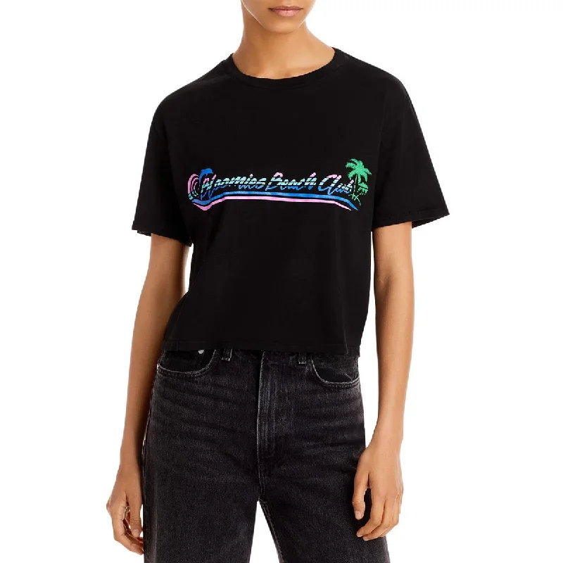 Blowout Sale Bloomies Womens Beach Club Graphic Boxy Cropped