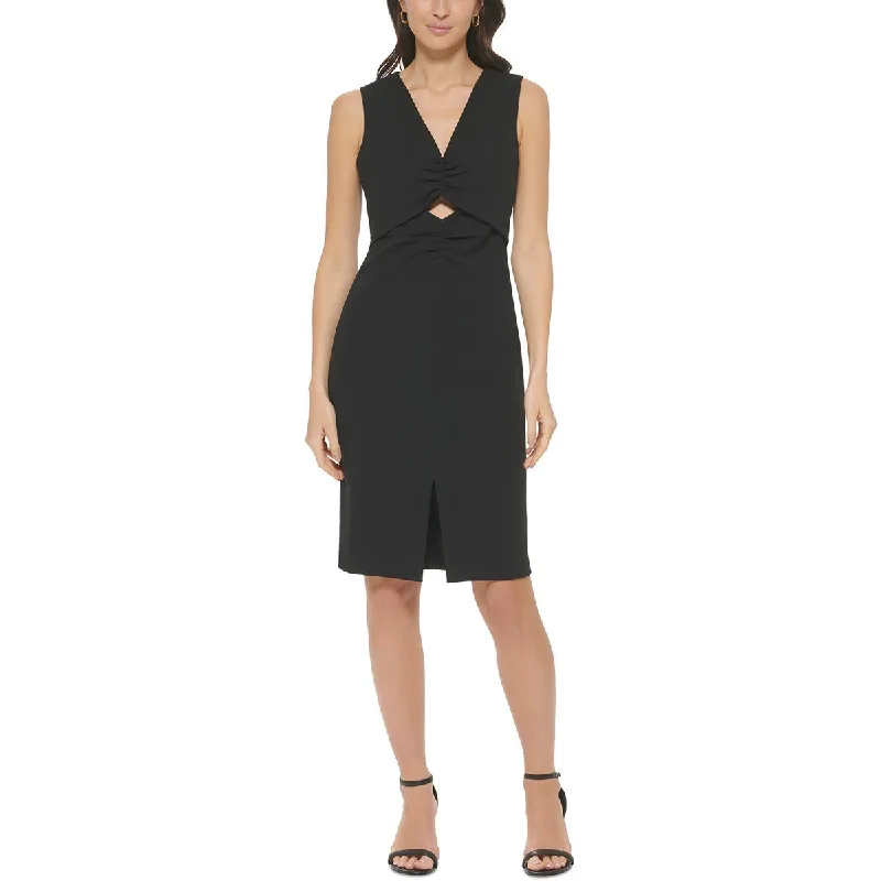 Amazing Deals Calvin Klein Womens Cut-Out Ruching Sheath Dress