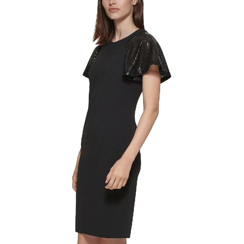 Big Discounts Calvin Klein Womens Petites Sequined Above Knee Sheath Dress