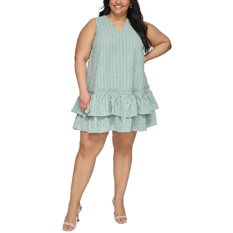 Year-End Clearance Calvin Klein Womens Plus Beach Mini Shift Dress