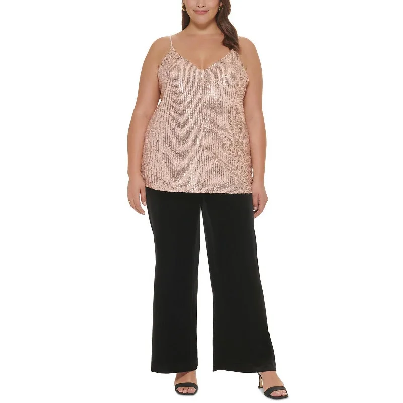 Warehouse Sale Calvin Klein Womens Plus Sequined V Neck Cami