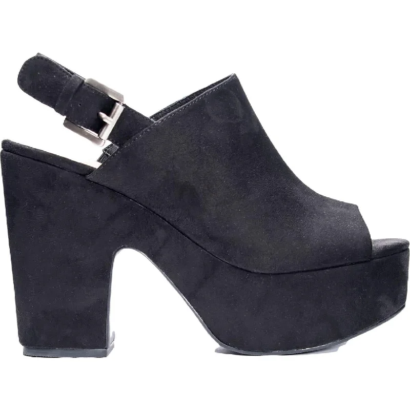 Can't Miss Chinese Laundry Womens Bella Suede Peep Toe Slingback Heels