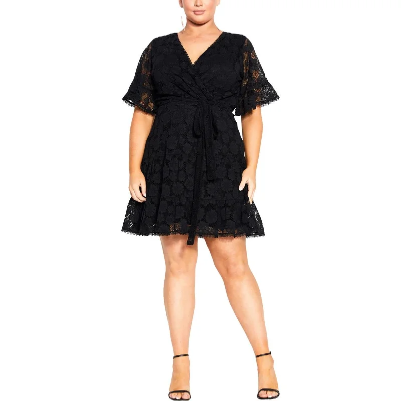 Price Meltdown City Chic Womens Plus Picot Trim m Shift Dress