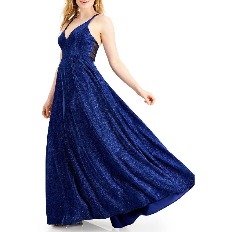 Take Advantage City Studio Womens Juniors Knit Glitter Evening Dress