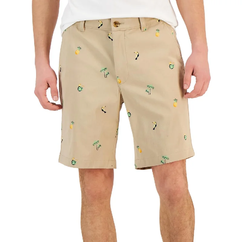 Deep Discounts Club Room Mens Printed Cotton Flat Front