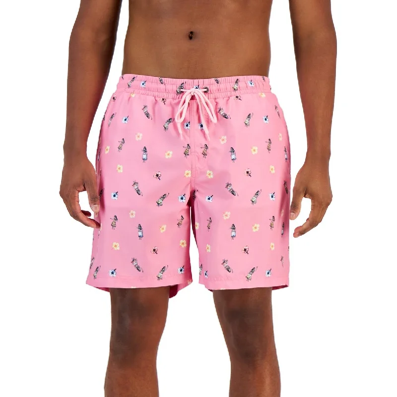 Limited Time Offer Club Room Mens Printed Polyester Swim Trunks