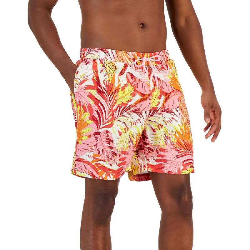 Clearance Sale Club Room Mens Printed Polyester Swim Trunks