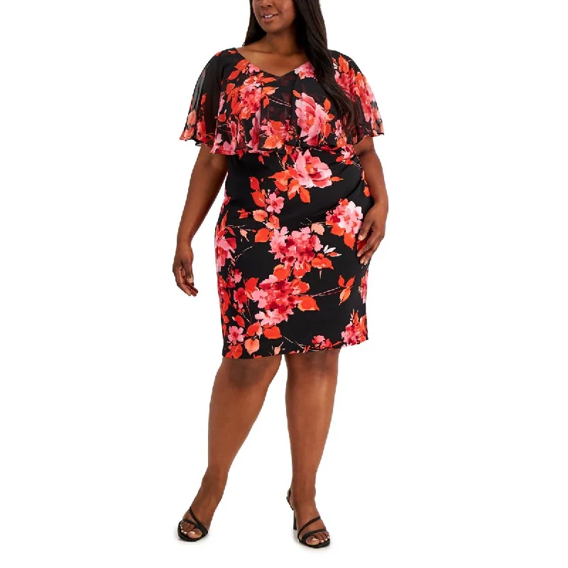 Exclusive Savings Connected Apparel Womens Plus Sheer Mini Sheath Dress