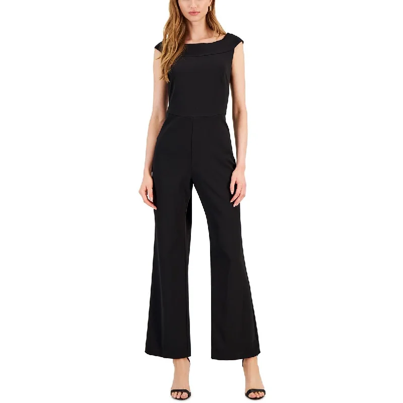 Savings Event Connected Apparel Womens Solid Crepe Jumpsuit