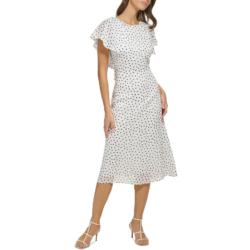 Unbeatable Prices DKNY Womens Polka Dot Knee-Length Fit & Flare Dress