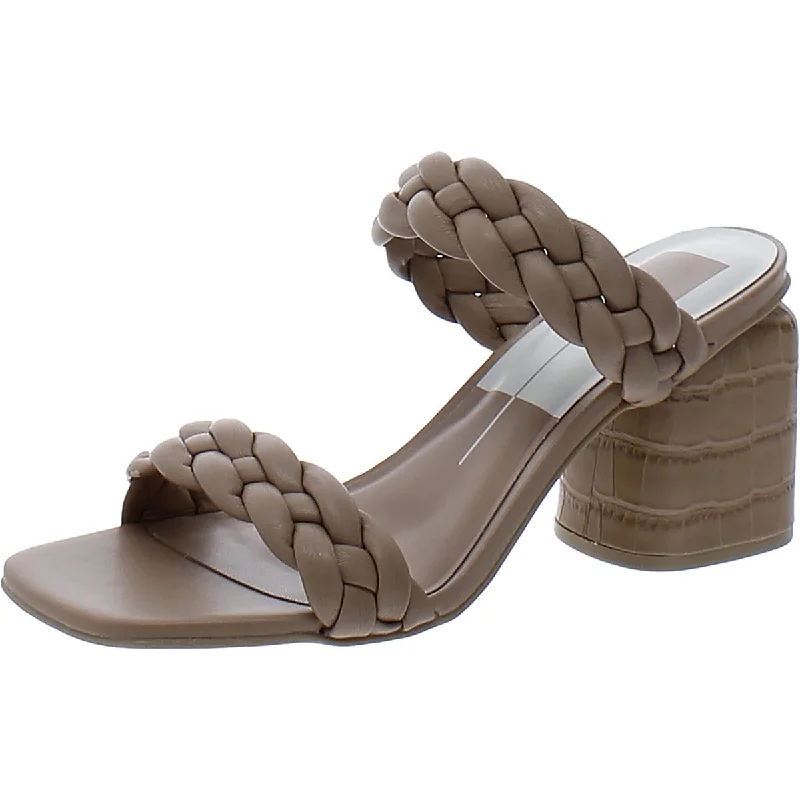 Instant Discount Dolce Vita Womens Nasha Woven Faux Leather Square Toe Block Heel