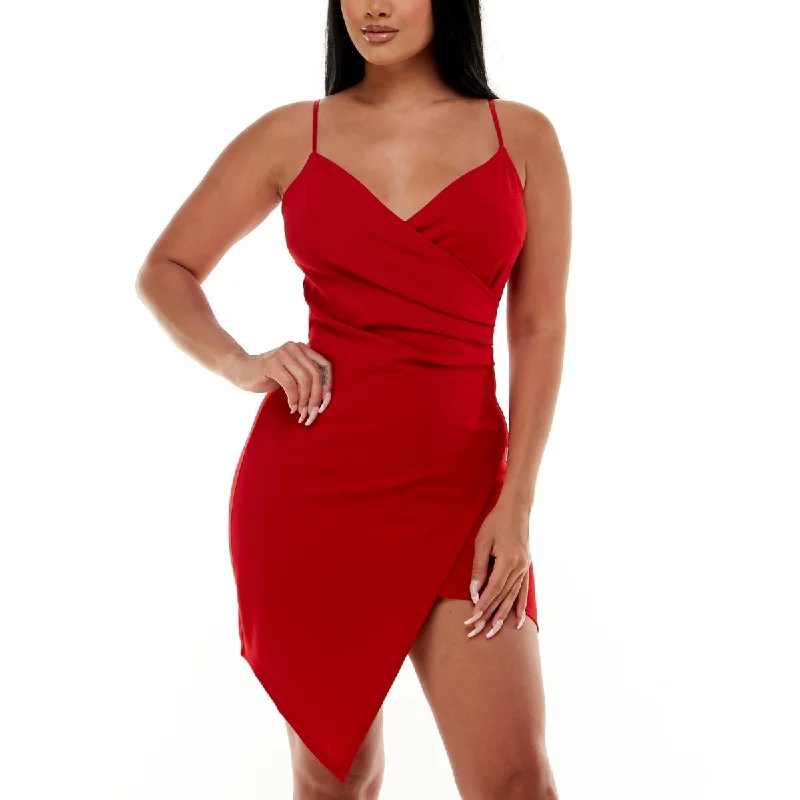 Best Seller Emerald Sundae Womens Juniors V-Neck Sheath Mini Dress