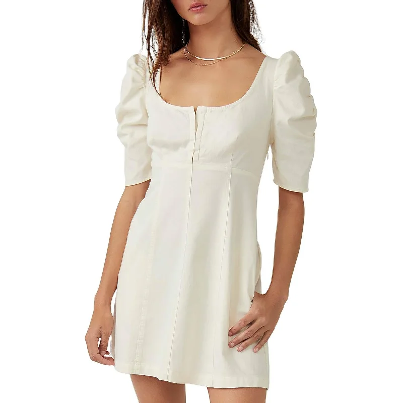 Sneak Peek Sale Free People Womens Cheyenne Daytime Denim Mini Dress