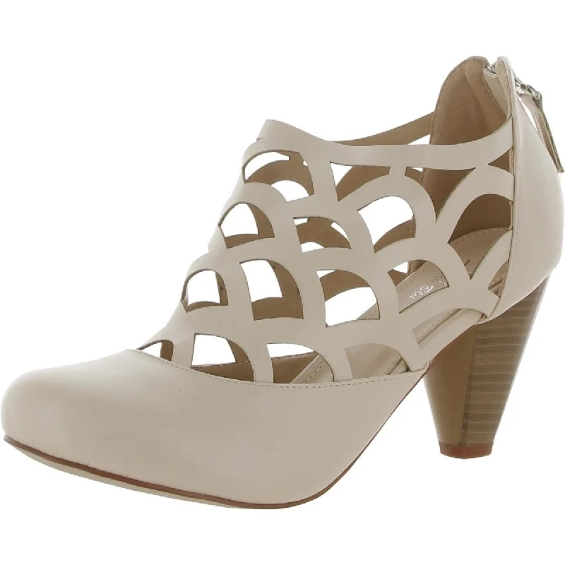 Price Drop French Blu Womens Elena Faux Leather Cut-Out Pumps