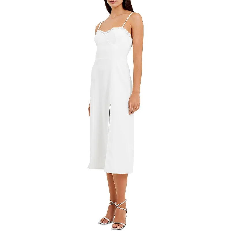Big Discounts French Connection Womens Echo Ruffled Mid-Calf Midi Dress