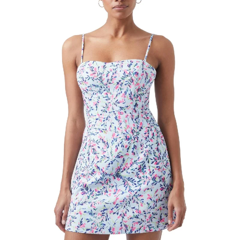 Loyalty Reward French Connection Womens Floral Tie Back Mini Dress