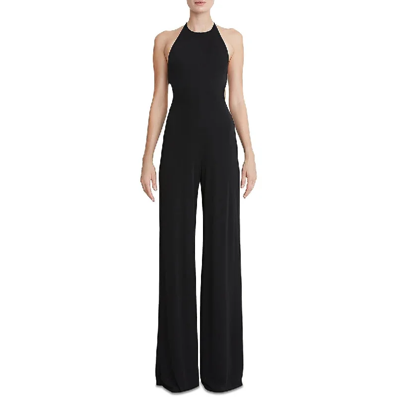 Limited Availability Halston Womens Alexis Jersey Cut-Out Jumpsuit