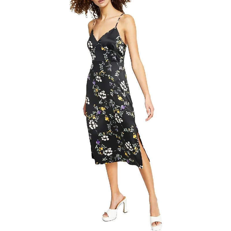 Seasonal Clearance Hippie Rose Womens Juniors Cut-Out Back Calf Midi Dress