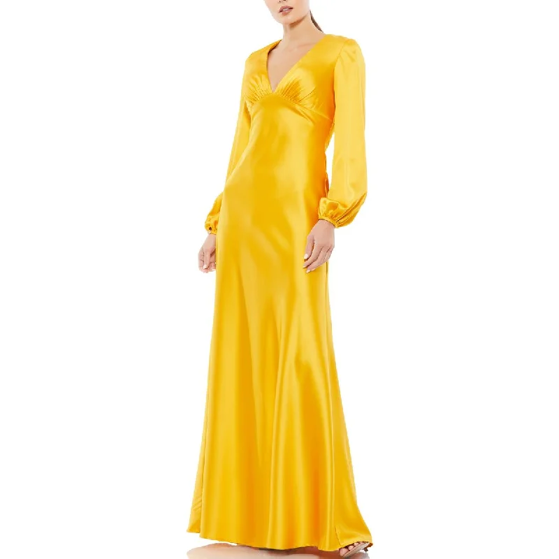 Take Advantage Ieena for Mac Duggal Womens Satin Maxi Evening Dress