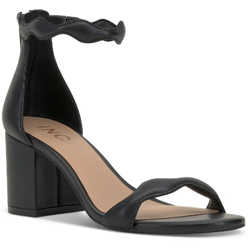 Price Meltdown INC Womens Sollisa Faux Leather Scalloped Heels