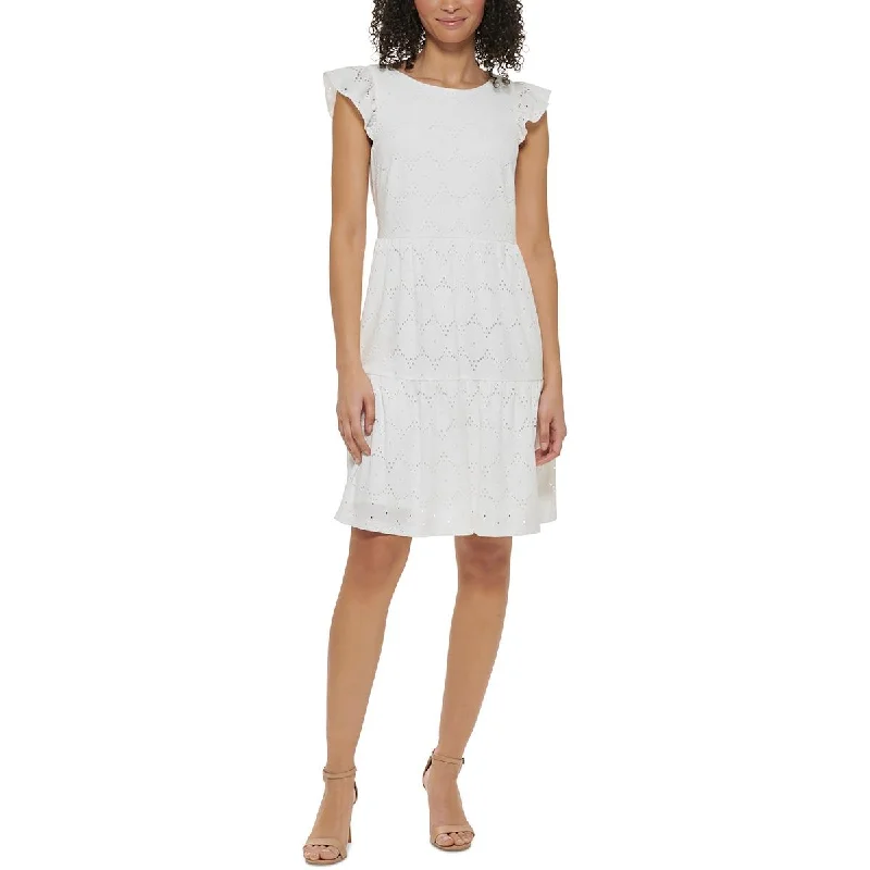 Anniversary Sale Jessica Howard Womens Eyelet Jersey Shift Dress