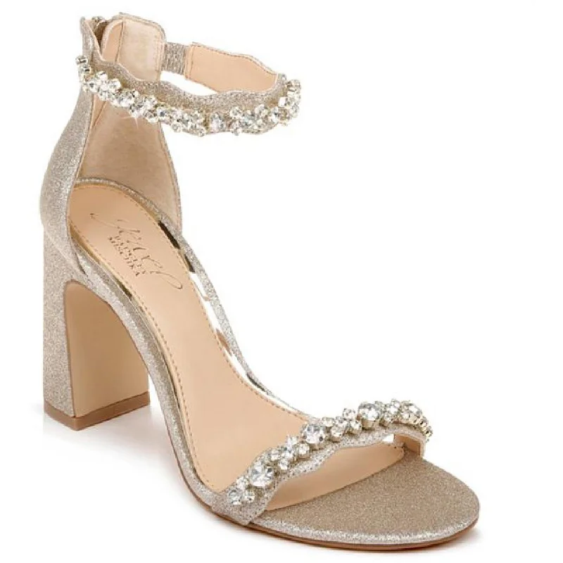 Final Clearance Jewel Badgley Mischka Womens Odessa Satin Rhinestone Heels