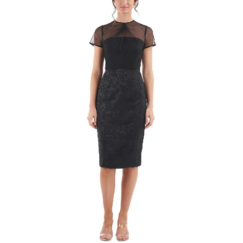 Lowest Price JS Collections Womens Valentina Mesh Knee Sheath Dress