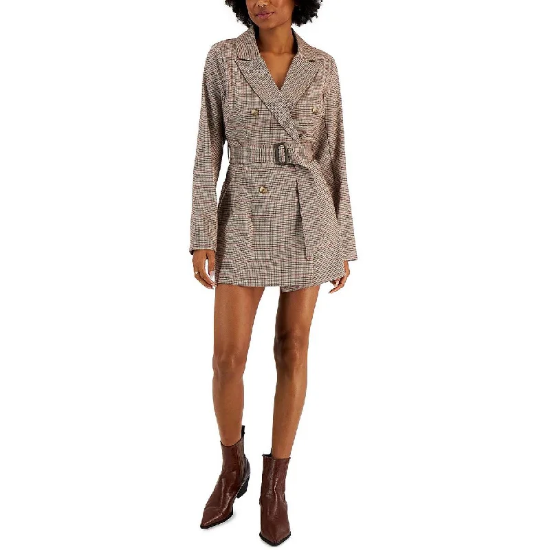 Weekend Deal Kit & Sky Womens Juniors Houndstooth Office Mini Dress
