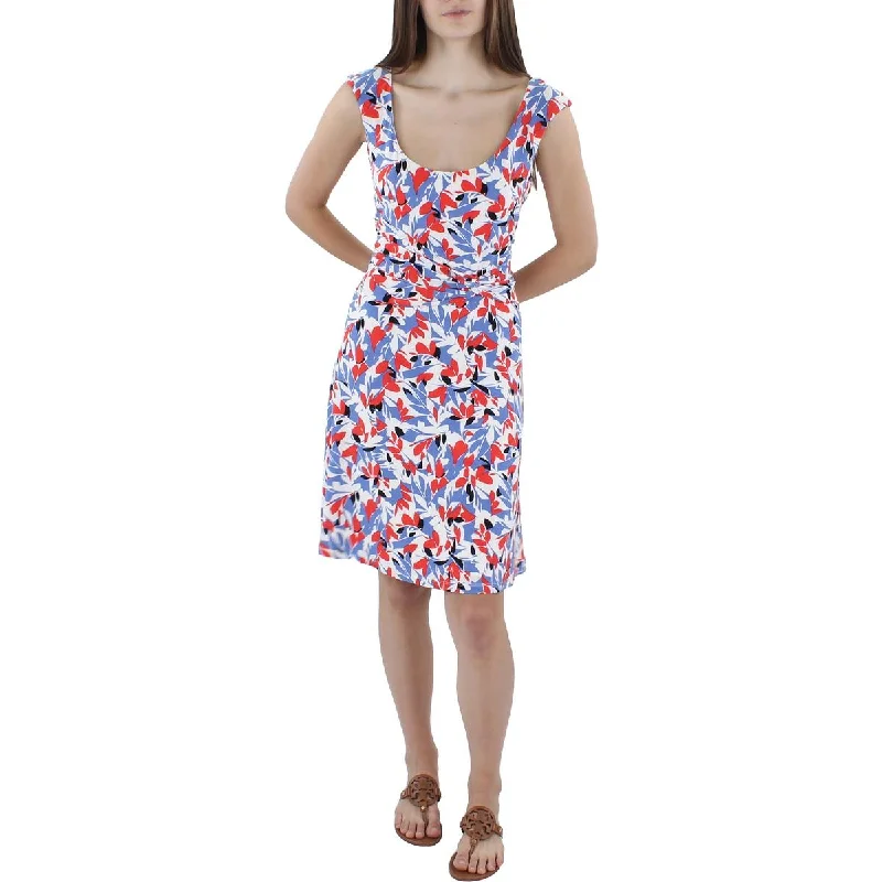 Extra Discounts Lauren Ralph Lauren Womens Jersey Printed Fit & Flare Dress