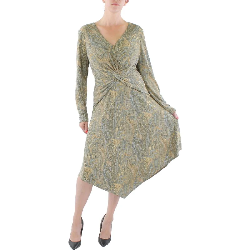 Act Fast Lauren Ralph Lauren Womens Jersey Printed Midi Dress
