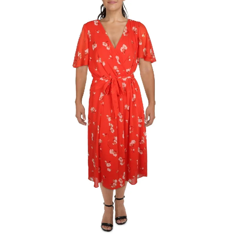 Factory Direct Sale Lauren Ralph Lauren Womens Chiffon Floral Print Wrap Dress