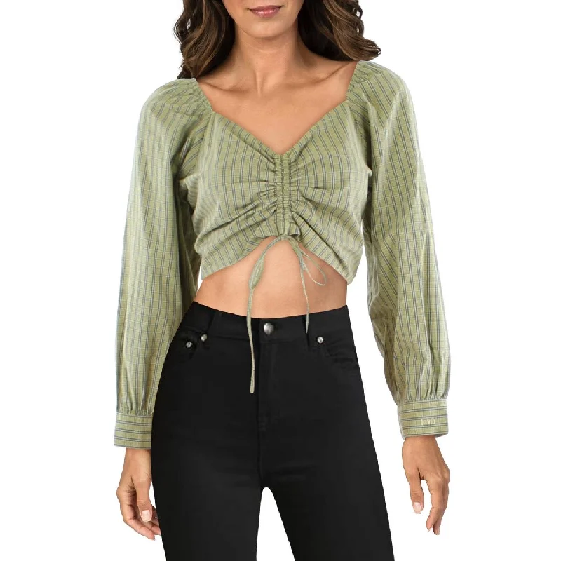 Savings Bonanza Levi's Womens Ruched Sweetheart Neck Cropped