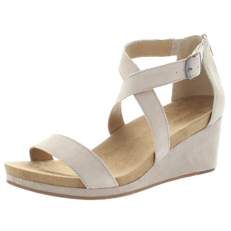 Last Chance Lucky Brand Women's Kenadee Suede Criss-Cross Strap Wedge Sandal
