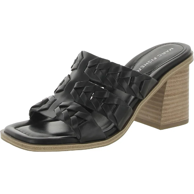 New Arrival Marc Fisher Womens Faux Leather Slip-On Heels