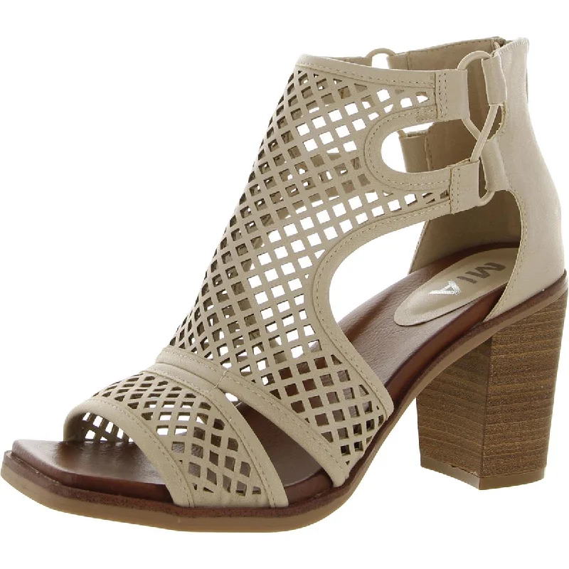 Time-Limited Offer Mia Womens Yana Faux Leather Gladiator Block Heels