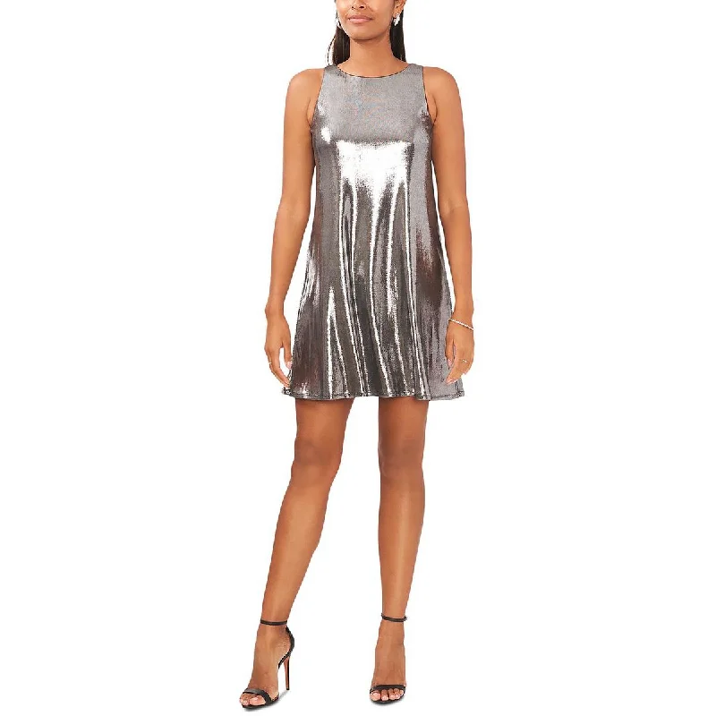 Discount Mania MSK Womens Metallic Knee Shift Dress