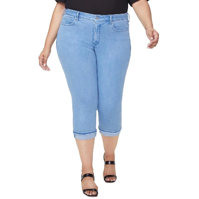 Discount Deals NYDJ Womens Marilyn Straight Leg Light Wash Cropped Jeans