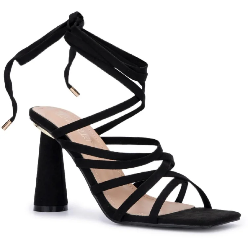 Closeout Sale Olivia Miller Womens Omra-8601 Strappy Square Toe Heels