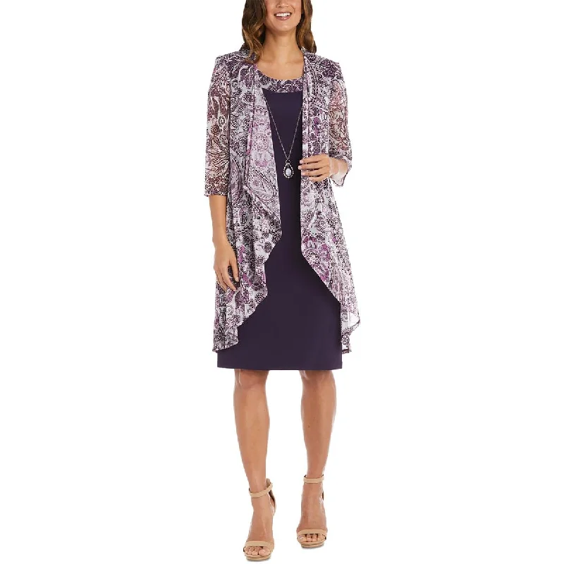 Deep Discounts R&M Richards Womens Mesh Printed Duster Blazer
