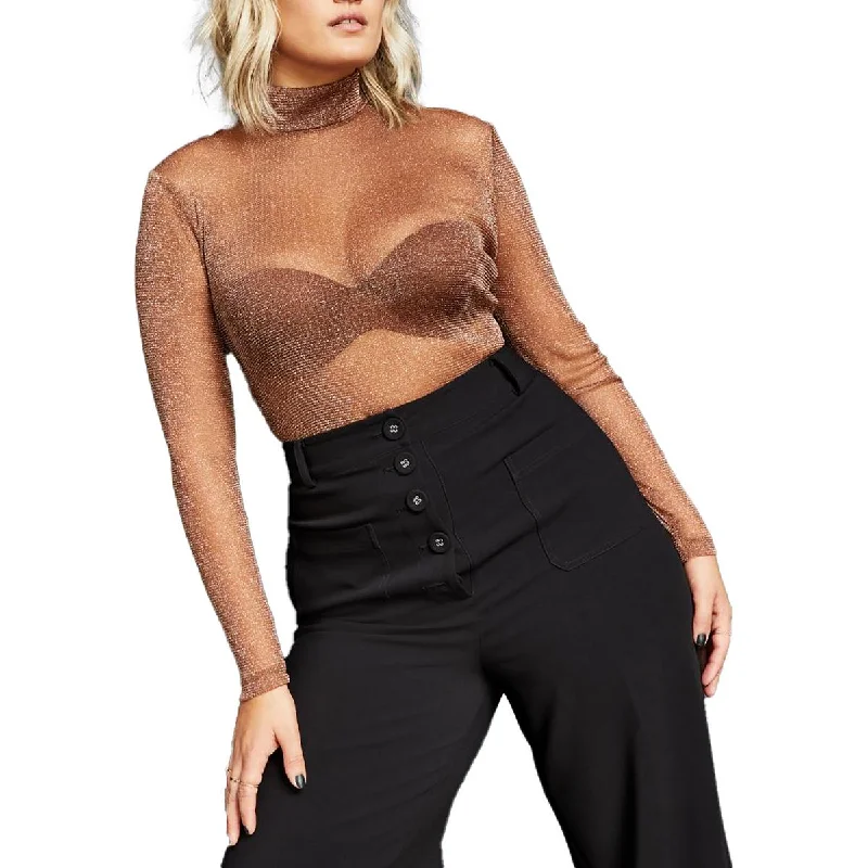 Today's Special Royalty By Maluma Womens Sheer Metallic Bodysuit
