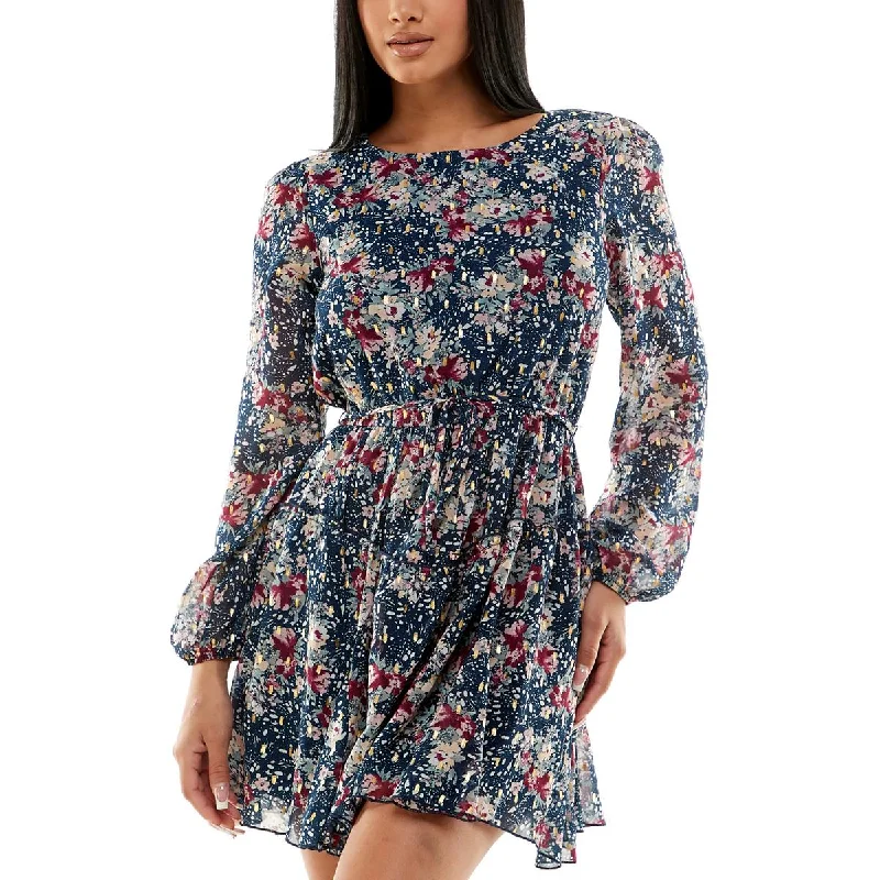 Special Savings Speechless Womens Juniors Floral Short Mini Dress