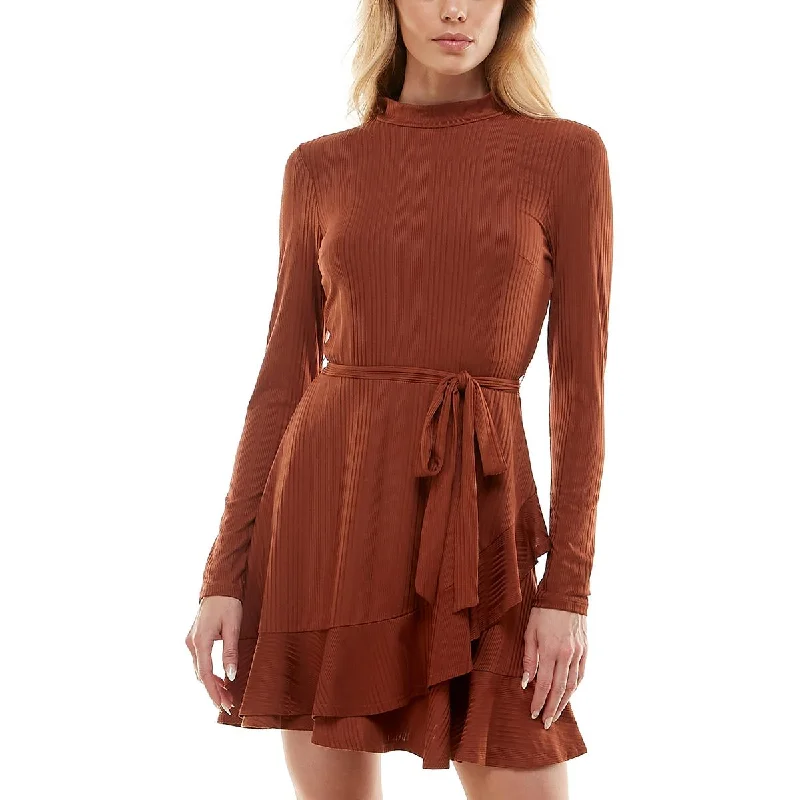 Stock Up and Save Speechless Womens Juniors Tiered Ribbed Knit Mini Dress