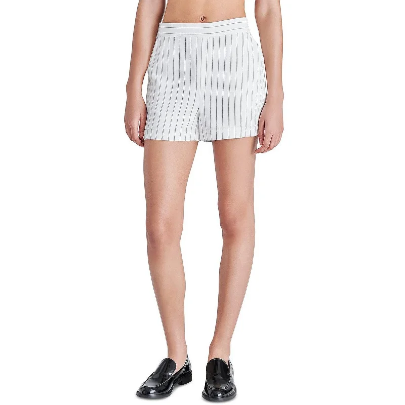 Midnight Madness Steve Madden Womens Jessa Striped Short High-Waist Shorts