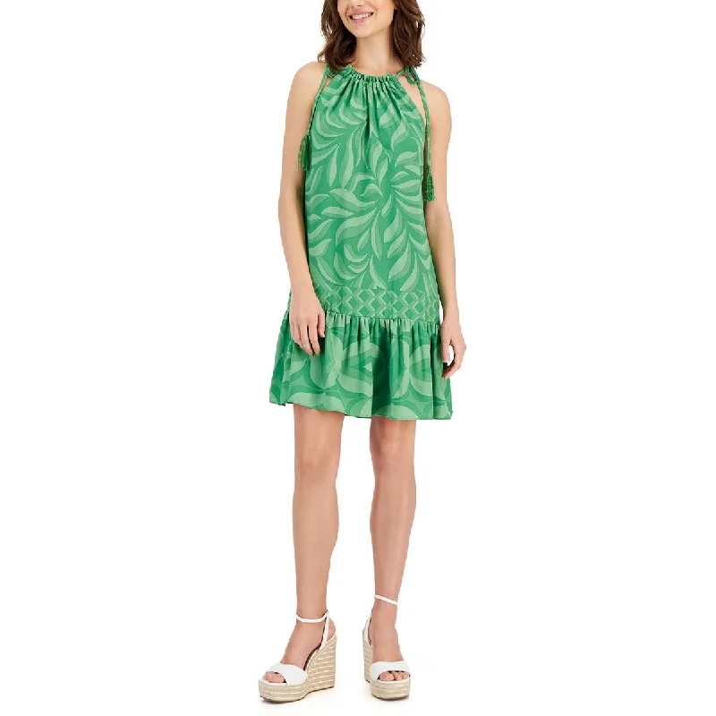 Discount Extravaganza Taylor Womens Printed Short Halter Dress