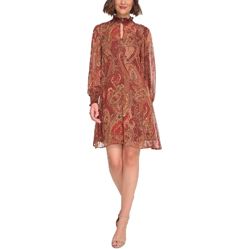 Instant Savings Tommy Hilfiger Womens Paisley Short Shift Dress